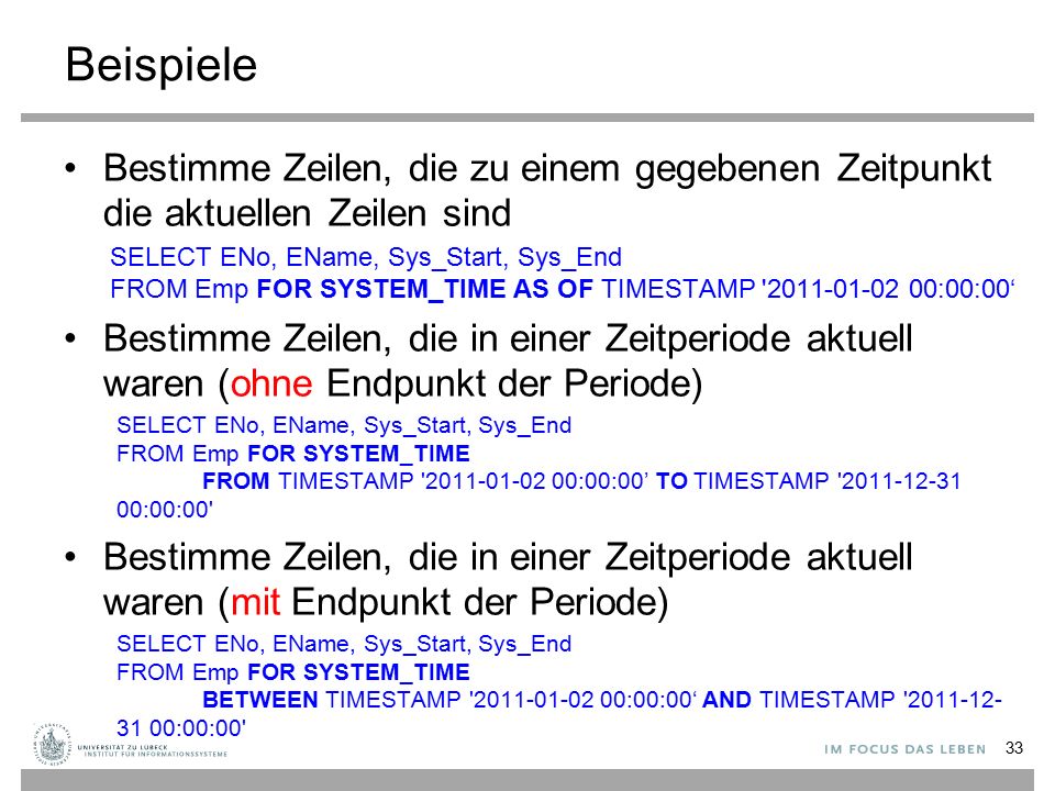 Beispiele Bestimme Zeilen, die zu einem gegebenen Zeitpunkt die aktuellen Zeilen sind.