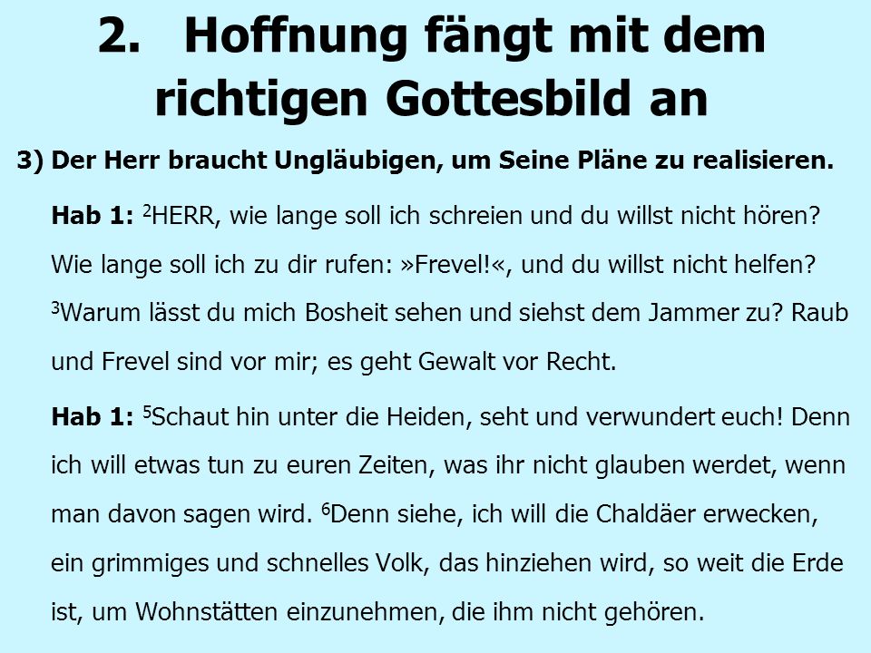 2. Hoffnung fängt mit dem richtigen Gottesbild an