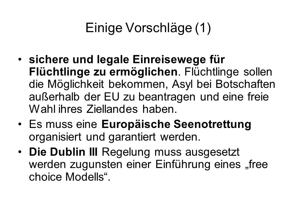 Einige Vorschläge (1)