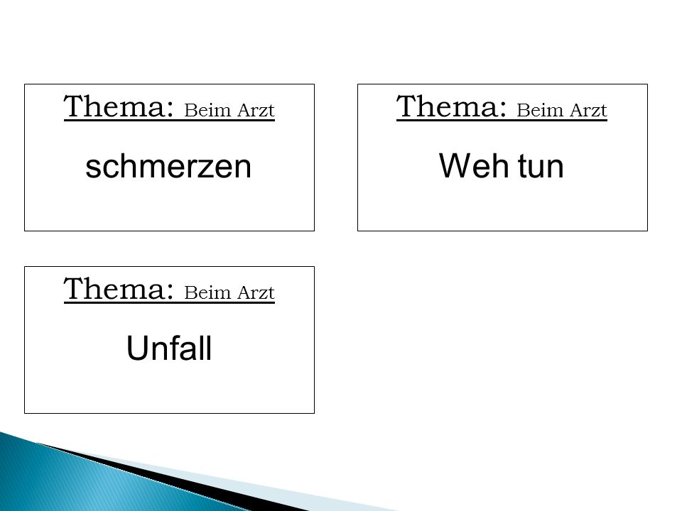 schmerzen Weh tun Unfall Thema: Beim Arzt Thema: Beim Arzt