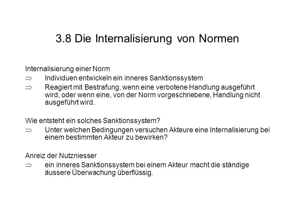 3.8 Die Internalisierung von Normen