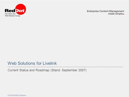 Web Solutions for Livelink