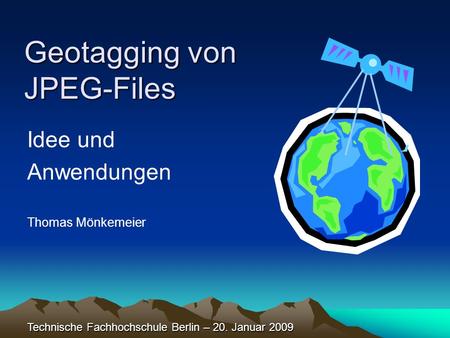 Geotagging von JPEG-Files