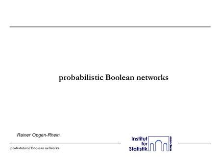 probabilistic Boolean networks