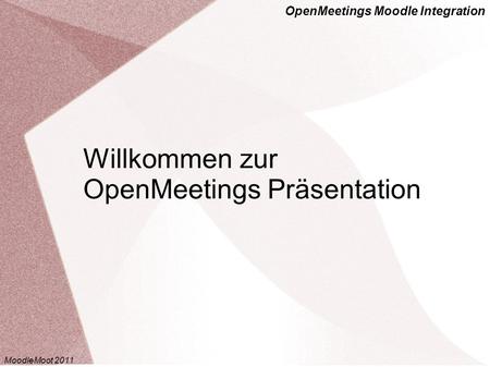 OpenMeetings Moodle Integration