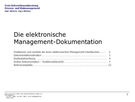 Die elektronische Management-Dokumentation