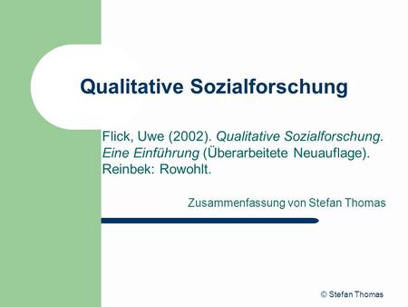 Qualitative Sozialforschung