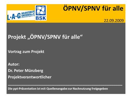 ÖPNV/SPNV für alle Projekt „ÖPNV/SPNV für alle“