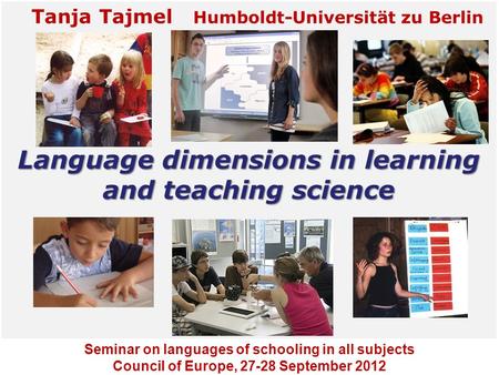 Language dimensions in learning and teaching science