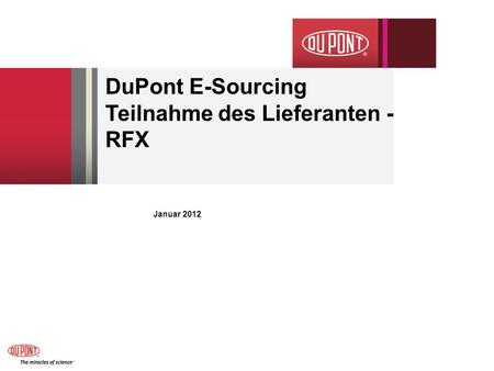DuPont E-Sourcing Teilnahme des Lieferanten - RFX
