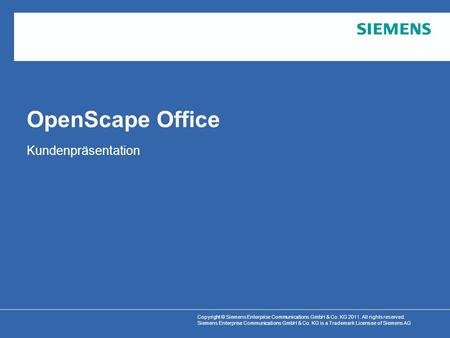 OpenScape Office Kundenpräsentation