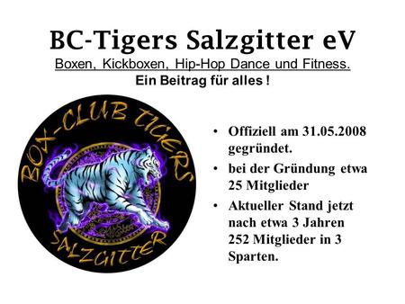 BC-Tigers Salzgitter eV Boxen, Kickboxen, Hip-Hop Dance und Fitness