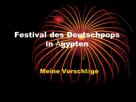 Festival des Deutschpops in Ägypten