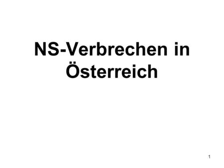NS-Verbrechen in Österreich