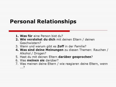 Personal Relationships