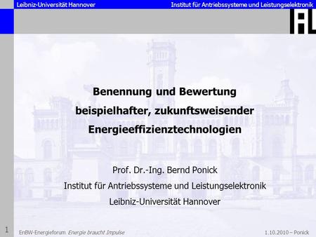 Prof. Dr.-Ing. Bernd Ponick