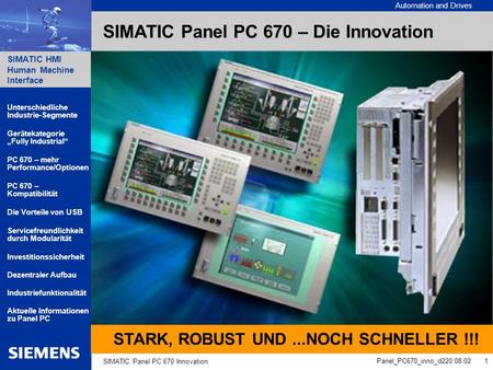 SIMATIC Panel PC 670 – Die Innovation