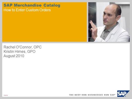 SAP Merchandise Catalog How to Enter Custom Orders