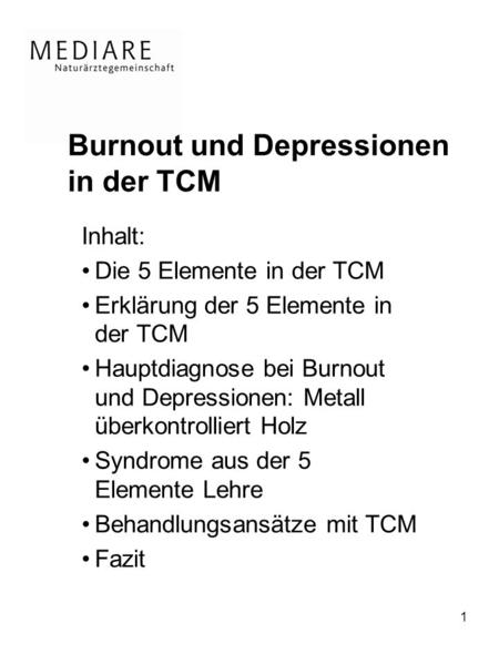 Burnout und Depressionen in der TCM