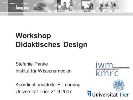 Workshop Didaktisches Design