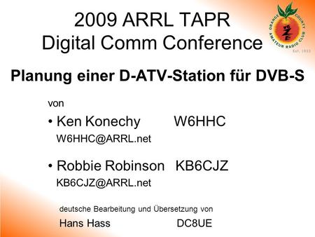 2009 ARRL TAPR Digital Comm Conference