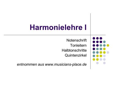Harmonielehre I Notenschrift Tonleitern Halbtonschritte Quintenzirkel