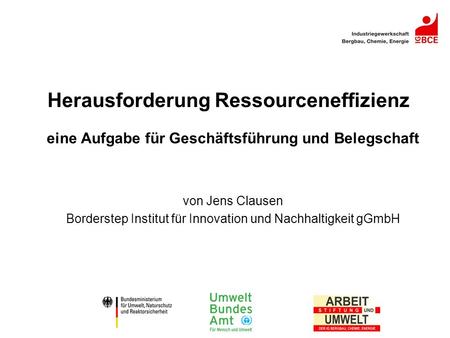 Herausforderung Ressourceneffizienz