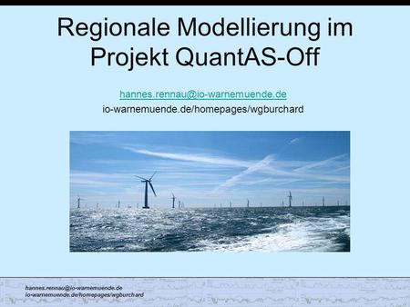 Regionale Modellierung im Projekt QuantAS-Off