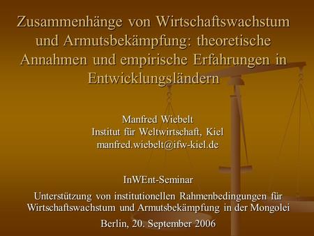 Institut für Weltwirtschaft, Kiel