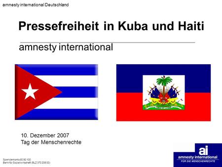 Pressefreiheit in Kuba und Haiti