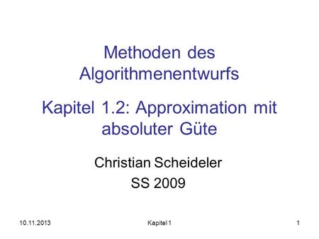 Christian Scheideler SS 2009