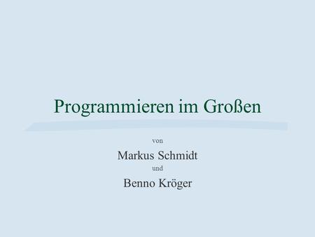 Programmieren im Großen von Markus Schmidt und Benno Kröger.