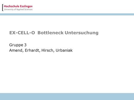 EX-CELL-O Bottleneck Untersuchung