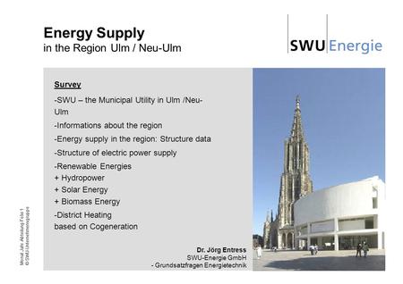Energy Supply in the Region Ulm / Neu-Ulm