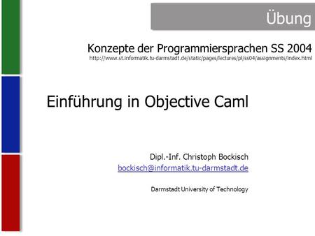 Einführung in Objective Caml