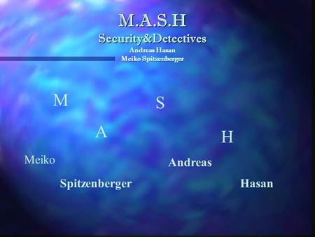 M.A.S.H Security&Detectives Andreas Hasan Meiko Spitzenberger