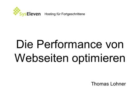 Die Performance von Webseiten optimieren