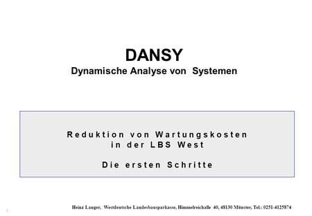DANSY Dynamische Analyse von Systemen