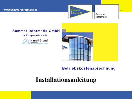 Www.sommer-informatik.de Installationsanleitung 1.03.