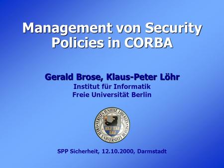 Management von Security Policies in CORBA