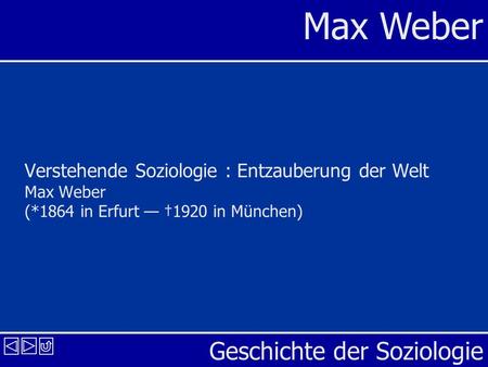 Verstehende Soziologie : Entzauberung der Welt Max Weber (