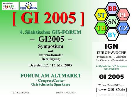 [ GI 2005 ] IGN GI Sächsisches GIS-FORUM – GI2005 – Symposium