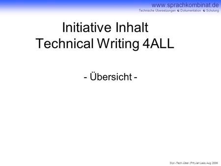 Initiative Inhalt Technical Writing 4ALL
