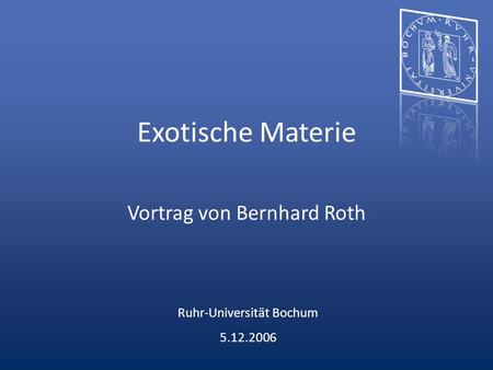 Vortrag von Bernhard Roth