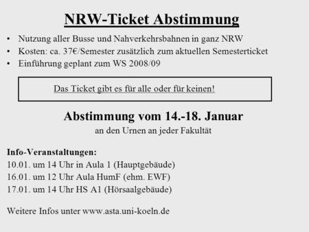 NRW-Ticket Abstimmung