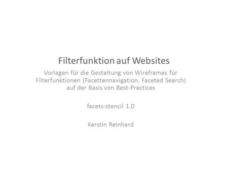 Filterfunktion auf Websites
