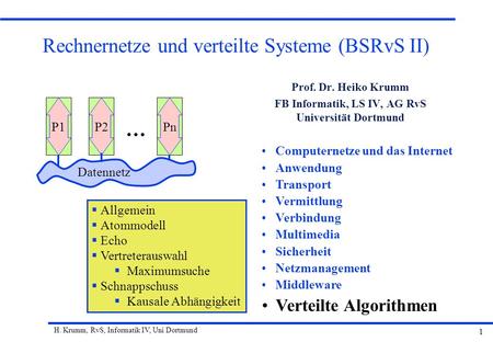 Rechnernetze und verteilte Systeme (BSRvS II)