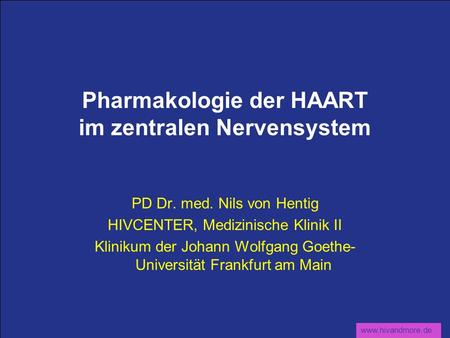 Pharmakologie der HAART im zentralen Nervensystem