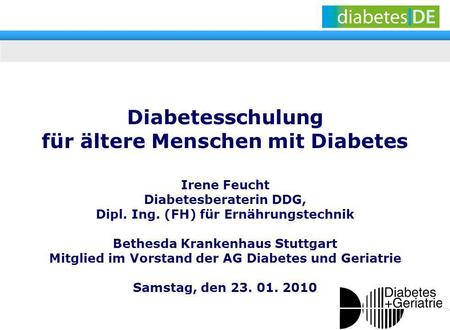 Diabetesschulung für ältere Menschen mit Diabetes