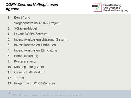 DORV-Zentrum Völlinghausen Agenda